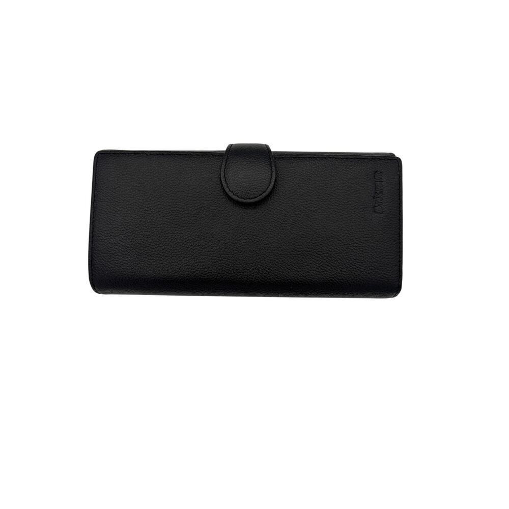 Womenโs Bricraft Black Leather Snap Waller